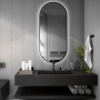 Lustro owalne w ramie czarnej MDF SLIM z podświetleniem - OLI LED - kolor ramy do wyboru
